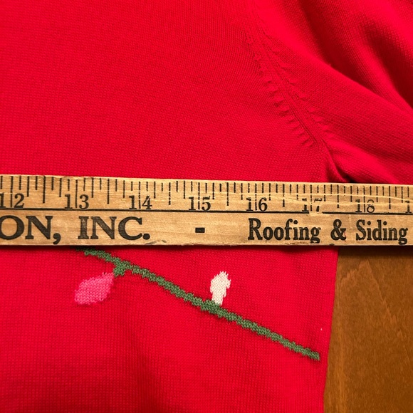 CROWN & IVY Christmas sweater, red/white with penguin, sz S - Picture 8 of 8